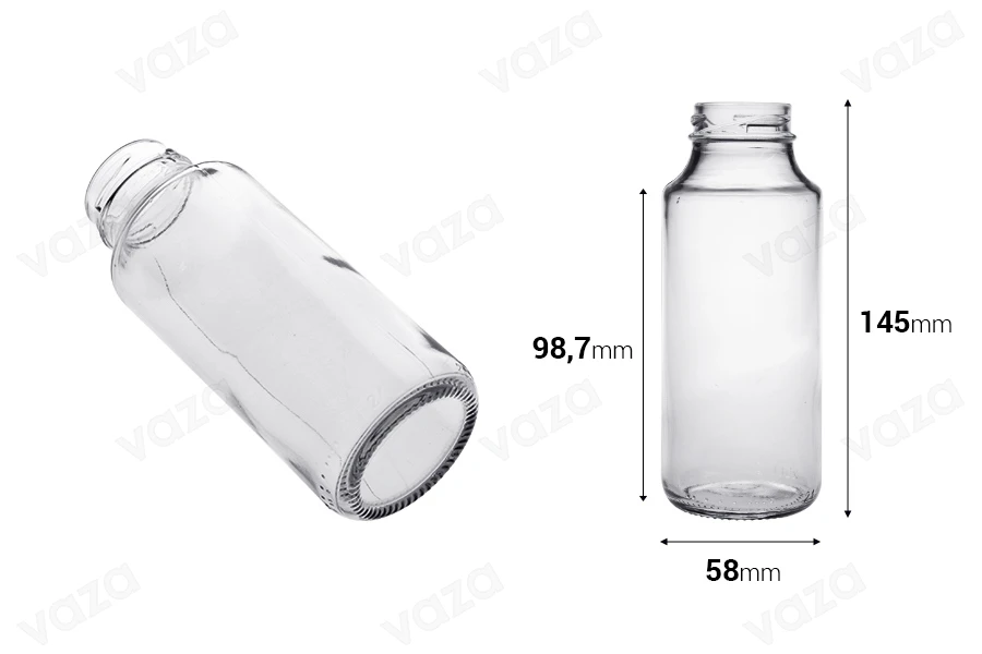 Bottiglia di vetro 250 ml per succo - 30 pz Bottiglia di vetro 250 ml per succo - 30 pz-dimensioni_immagine