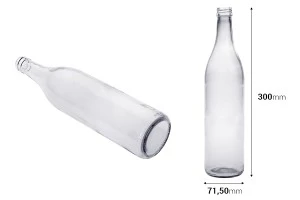Μπουκάλι γυάλινο διάφανο 700 ml (PP 28) για ούζο-3