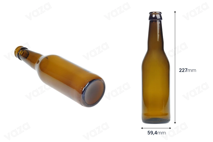 Μπουκάλι γυάλινο μπύρας 330 ml UVAG με κλείσιμο crown - 32 τμχ Μπουκάλι γυάλινο μπύρας 330 ml UVAG με κλείσιμο crown - 32 τμχ-εικόνα_διαστάσεις