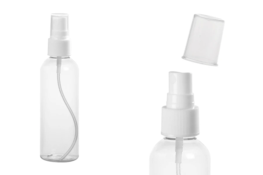 Μπουκάλι 100 ml PET με σπρέι για ελαφρά λιπαρές ουσίες - συσκευασία 12 τεμαχίων