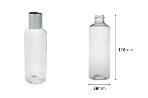 Bouteille de 100 ml en plastique transparent PP20 - 12 pcs-2