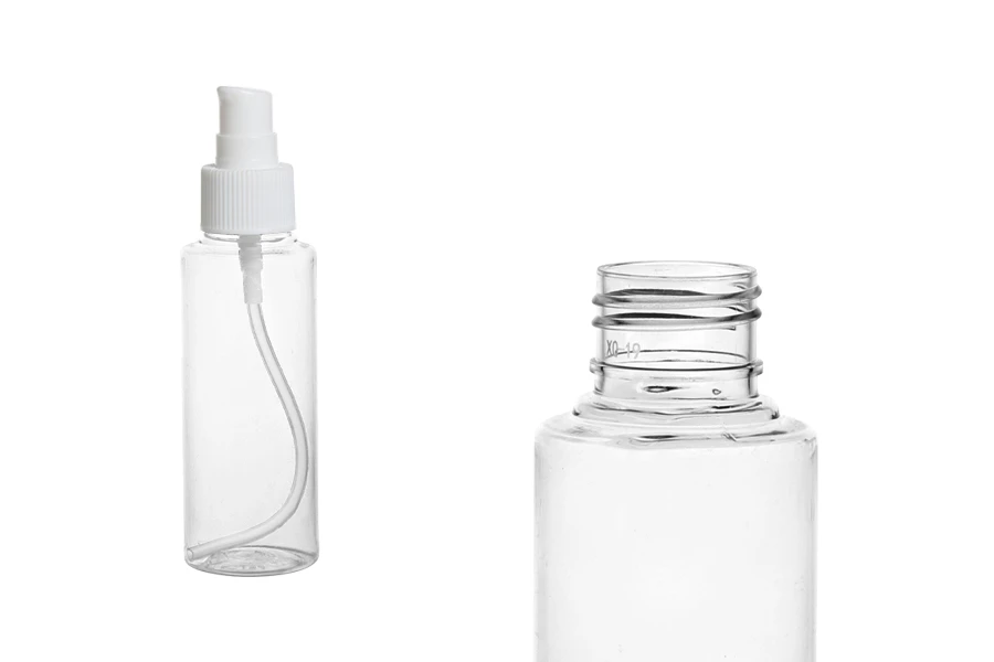 PET Μπουκάλι 100 ml με αντλία για κρέμα σε συσκευασία των 12 τεμαχίων