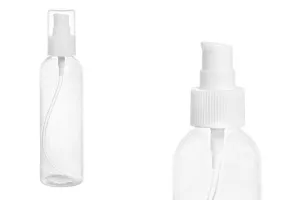 Bouteille PET de 200 ml avec pompe pour crème en lot de 12 pièces-1