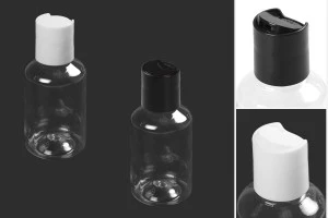 Bouteille de 50 ml en plastique (PET) avec couvercle en forme de disque - 12 pcs-1