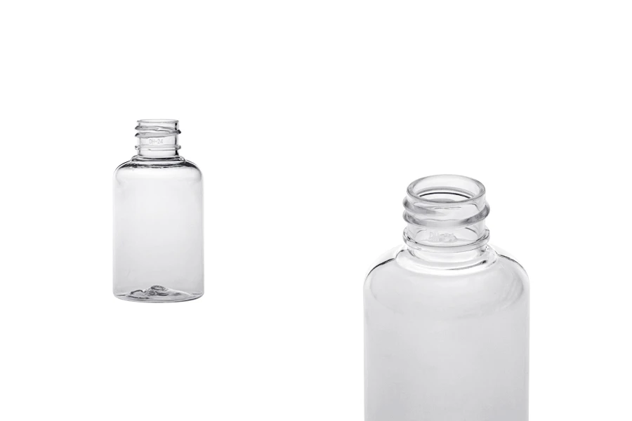 Μπουκάλι 50 ml πλαστικό (PET) διάφανο PP20 - 12 τμχ