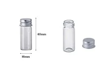 Flacon en verre de 4 ml avec bouchon en aluminium - lot de 12 pièces Flacon en verre de 4 ml avec bouchon en aluminium - lot de 12 pièces
