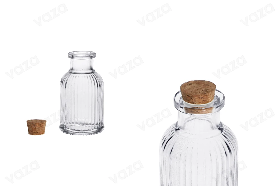 50ml facetted glass bottle, available with cork closure-image_product