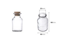 Mini 60ml glass bottle with cork stopper Mini 60ml glass bottle with cork stopper