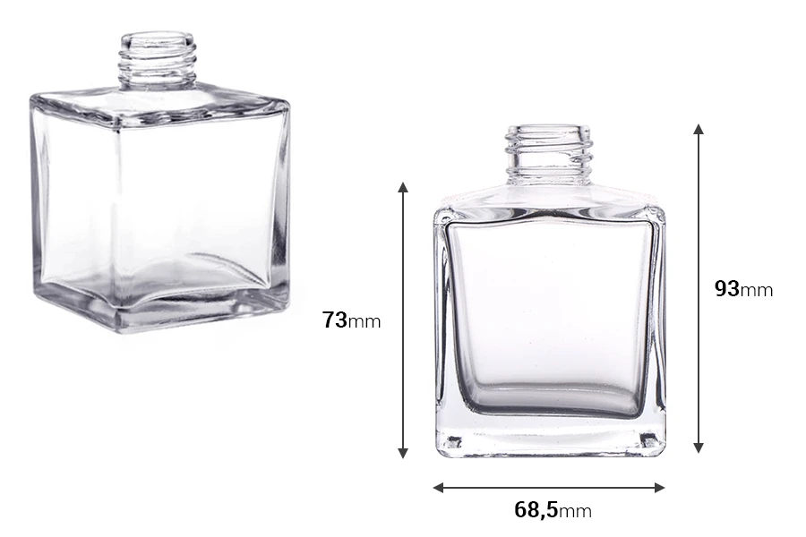 Bottiglia di vetro quadrata da 200 ml PP28 – adatta anche per profumatore d'ambiente Bottiglia di vetro quadrata da 200 ml PP28 – adatta anche per profumatore d'ambiente