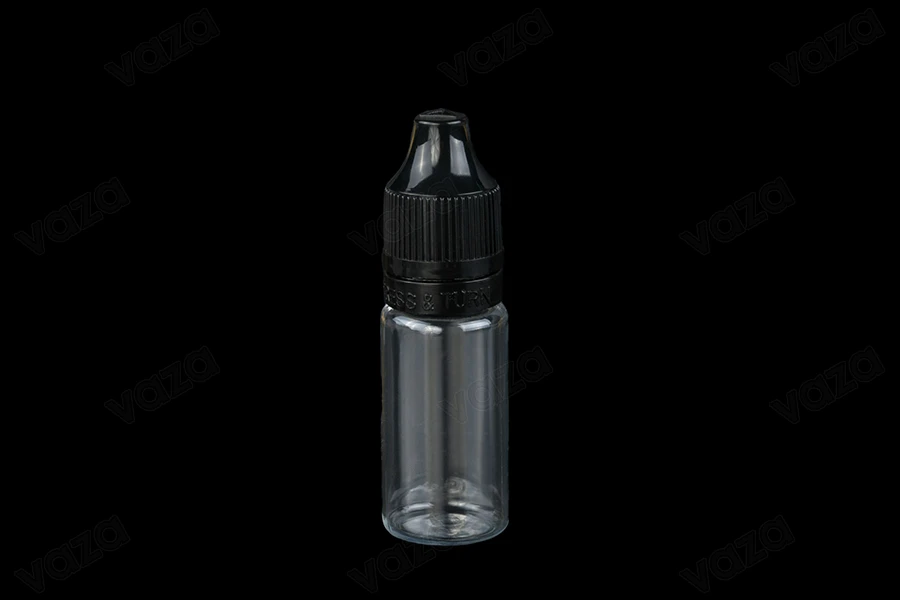 Liquidflaschen 10ml, transparent mit schwarzem CRC Verschluss-produktbild