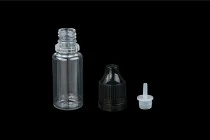 Μπουκαλάκι πλαστικό 10 ml με καπάκι CRC και πλαστικό dropper για ηλεκτρονικό τσιγάρο - 50 τμχ