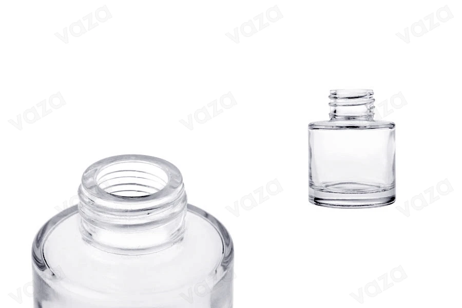 Bottiglia di vetro cilindrica da 50 ml, adatta per profumatori d'ambiente.-immagine_prodotto