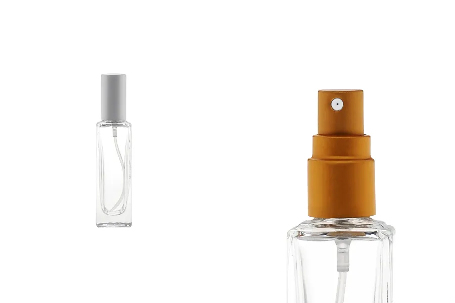 Flasche 20ml mit Sprühzerstäuber und Deckel -gold oder silber (PP 15)