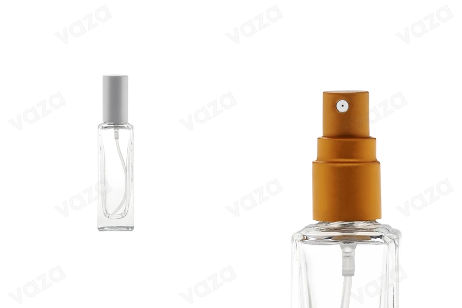 Flacone di vetro da 20 ml con spray e tappo opaco (PP 15), disponibile nei colori argento o oro - confezione da 12 pezzi.-εικόνα_διαστάσεις