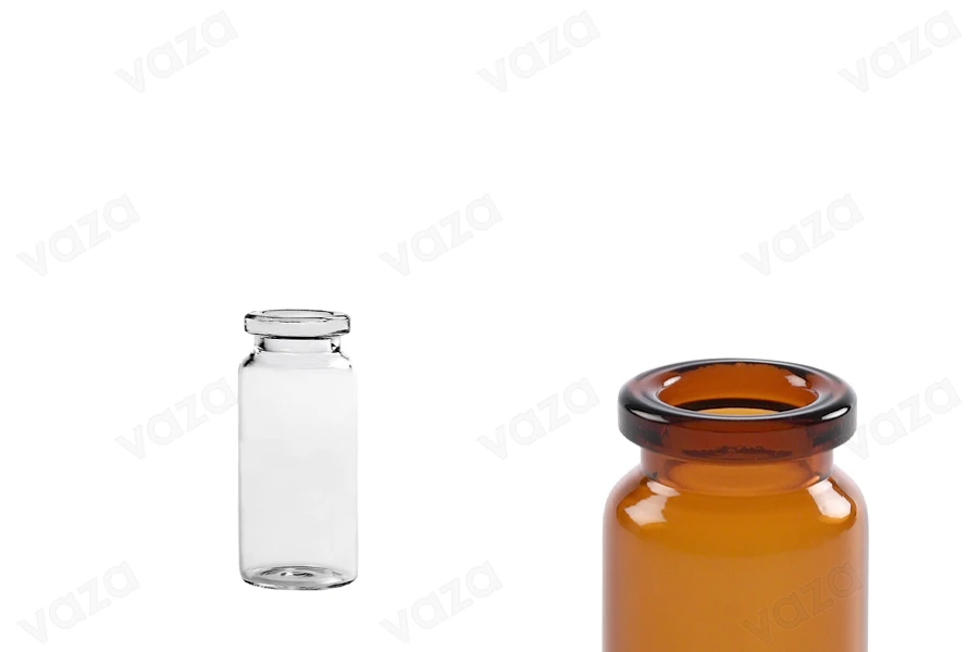 Flacon de 10 ml en verre, de couleur caramel pour médicaments et homéopathie - 12 pcs-photo_produit