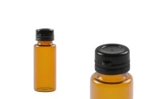 Φιαλίδιο 10 ml γυάλινο καραμελέ με μαύρο, πλαστικό καπάκι ασφαλείας (κουμπωτό) για φάρμακα και ομοιοπαθητικά
