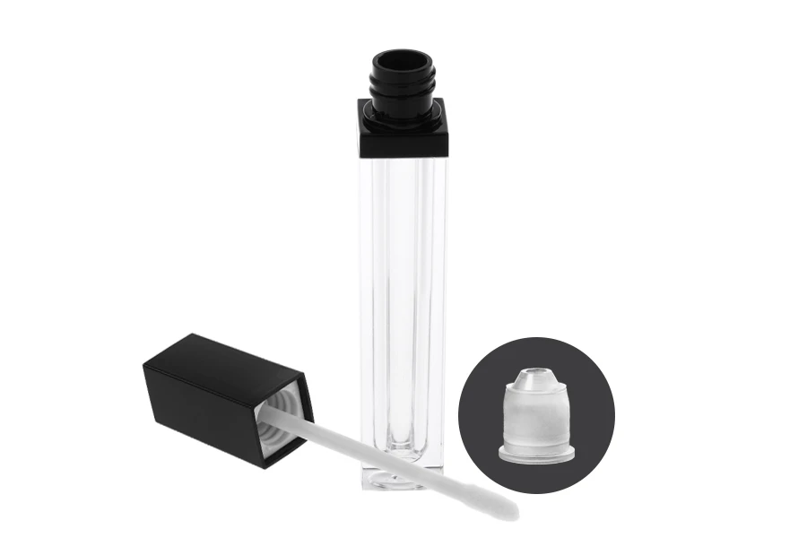 Θήκη ακρυλική για lip gloss 8 ml με καπάκι σε χρώμα μαύρο - 6 τμχ Θήκη ακρυλική για lip gloss 8 ml με καπάκι σε χρώμα μαύρο - 6 τμχ