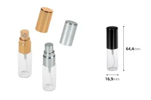 Flacons de parfum en verre de 5 ml avec spray et un bouchon en aluminium-3