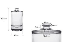 Γυάλινο μπουκάλι αρωμάτων 50 ml κυλινδρικό με κλείσιμο ασφαλείας ''crimp'' 15 mm