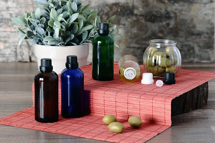 Petite bouteille en verre ambré pour huile d’olive de 100 ml-εικόνα_σύνθεση