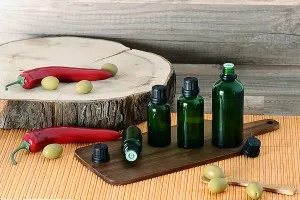 Bottle of olive oil 100 ml glass green-3