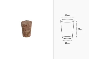 Cone natural cork with dimension 28x20/15 mm - f 17 (PP24/PP25)-2
