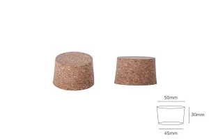 Sughero naturale  a forma conica di dimensioni 30x50/45 mm - per becuccio T.O. 58-2