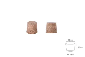 Wide natural conical Cork for jars 30x35/31.5 mm-2