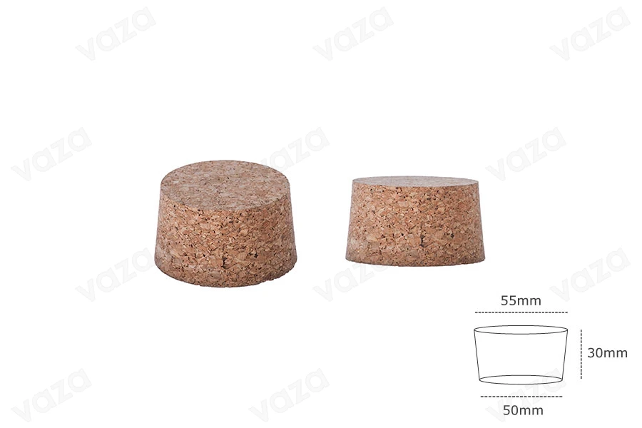Breiter Natur- Spitzkorken 30x55/50 für Mündung T.O.63 Breiter Natur- Spitzkorken 30x55/50 für Mündung T.O.63-εικόνα_διαστάσεις