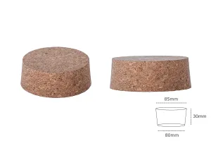 Sughero naturale  a forma conica con dimensioni 30x85/80 mm-2