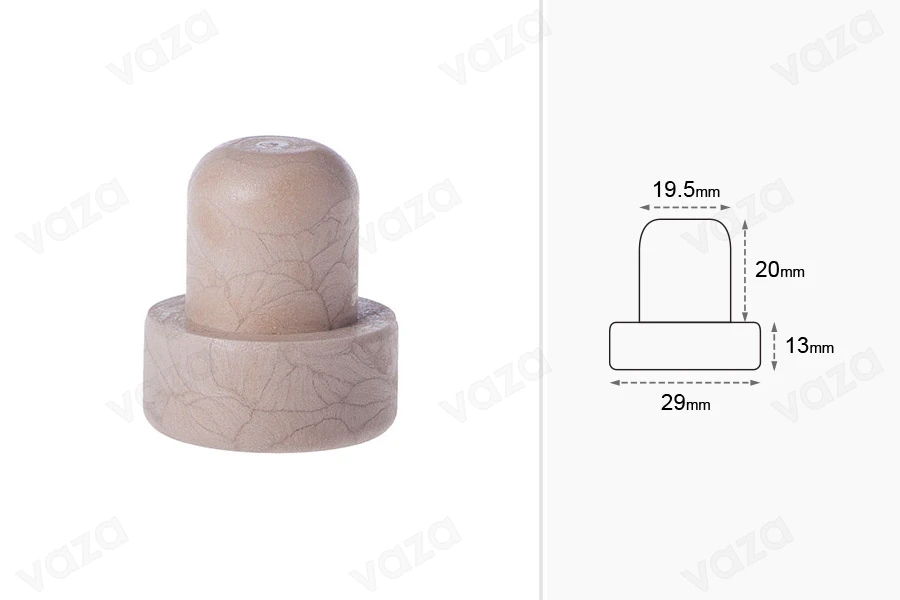 Συνθετικός φελλός σιλικόνης Ф 19.5 mm Συνθετικός φελλός σιλικόνης Ф 19.5 mm-εικόνα_διαστάσεις