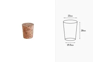 Natural conical cork with dimensions 28x23/19.5 mm - for F21 (PP 31.5 / PP 30)-2