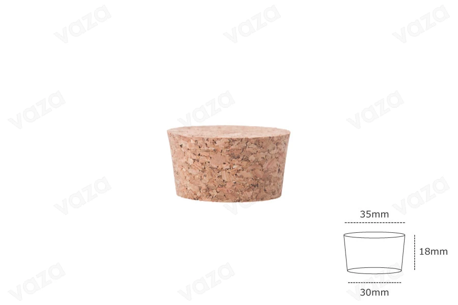 Bouchon conique naturel de dimensions 18 x 35/30 mm - pour Twist Off 43 Bouchon conique naturel de dimensions 18 x 35/30 mm - pour Twist Off 43-photo_dimensions