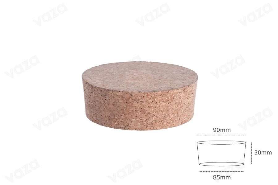 Sughero naturale a forma conica con dimensioni 30x90/85 mm-εικόνα_διαστάσεις