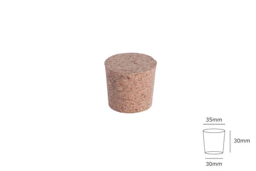 Φυσικός κωνικός φελλός με διαστάσεις 30x35/30 mm - για στόμιο Τ.Ο. 43