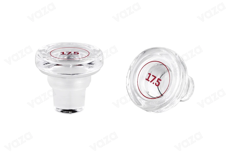Bouchon rond transparent en verre F 17.5 (17.5 mm)-photo_dimensions