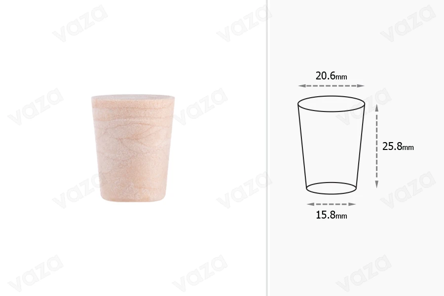 Κωνικός φελλός σιλικόνης με διαστάσεις 25,8x20,6/15,8 mm - για Φ 18 Κωνικός φελλός σιλικόνης με διαστάσεις 25,8x20,6/15,8 mm - για Φ 18-εικόνα_διαστάσεις