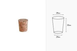 Natural conical cork 33x29/24 mm - for Φ 25-2