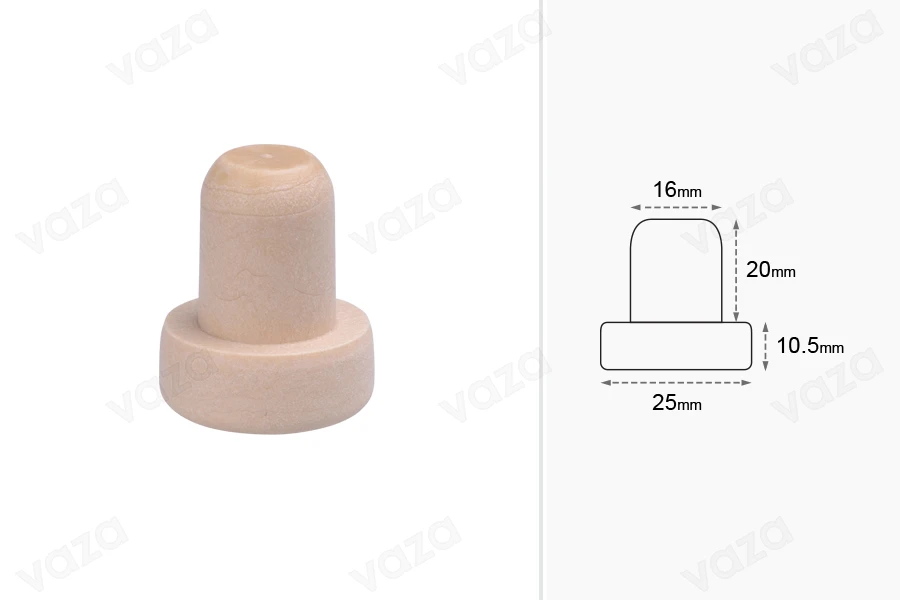 Tappo in silicone sintetico F16-εικόνα_διαστάσεις