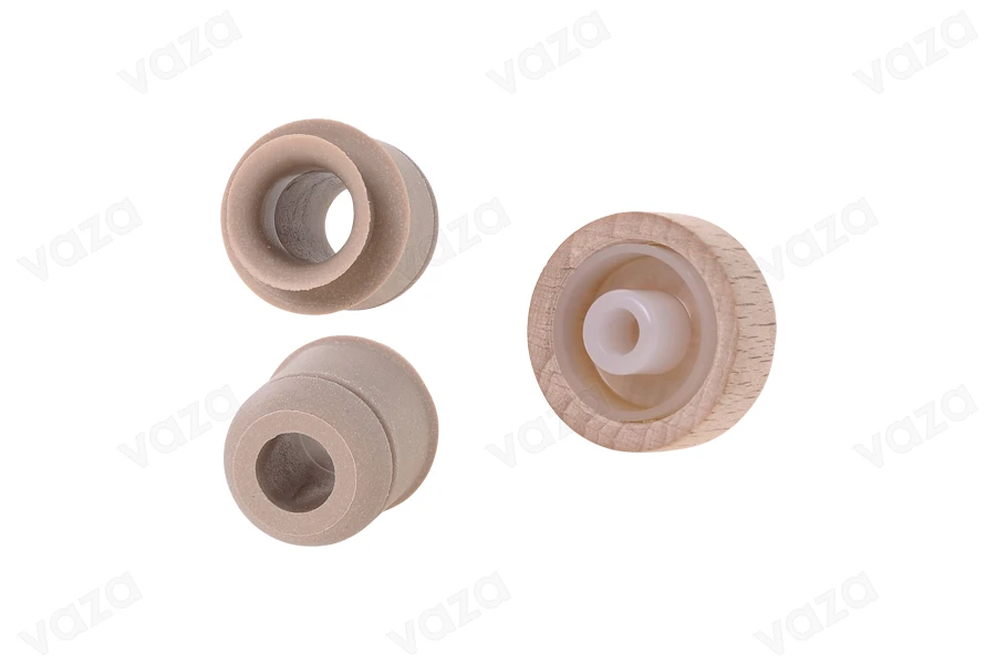 Liège en silicone synthétique avec débit et tête en bois détachable - F 19 mm Liège en silicone synthétique avec débit et tête en bois détachable - F 19 mm-photo_dimensions