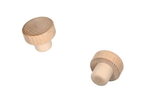 Bouchon en silicone synthétique avec tête en bois - F22 mm-1