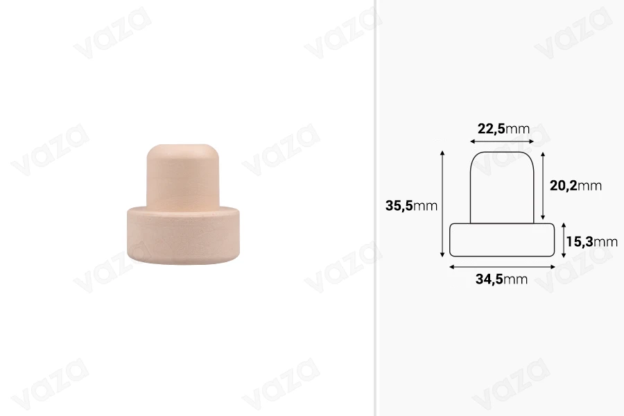 Tappo di sughero in silicone sintetico F 22,5 Tappo di sughero in silicone sintetico F 22,5-dimensioni_immagine