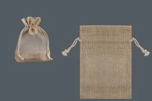 Πουγκί καφέ με παράθυρο (τούλι) σε καφέ χρώμα 100x140 mm - 12 τμχ