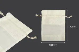 Bag 130x170 mm in sugar color with window (tulle) - 12 pcs-2