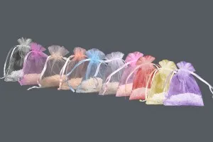 Pochette en organza 70 x 90 mm dans une variété de couleurs - 100 pcs