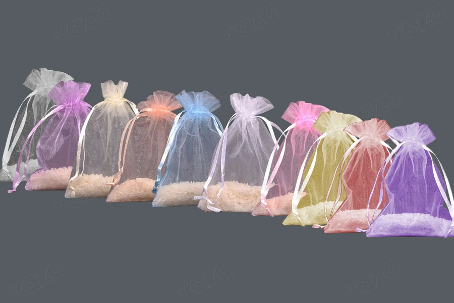 Qese organze 90x120 mm në ngjyra të ndryshme - 100 copë                            -εικόνα_προϊοντική