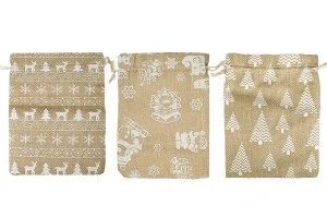 Christmas fabric pouch 130x180mm fabric in different designs - 50 pcs-6