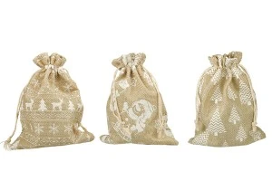 Christmas fabric pouch 130x180mm fabric in different designs - 50 pcs-1