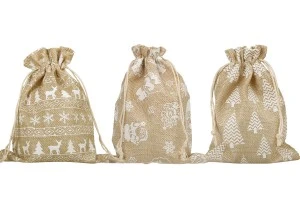 Christmas fabric pouch 170x230mm fabric in different designs - 50 pcs-1