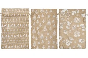 Christmas fabric pouch 200x300mm fabric in different designs - 25 pcs-6